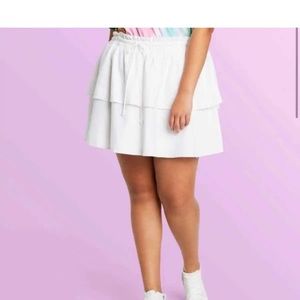 Stoney Clover Lane X Target High Rise White Skirt Drawstring Tiered size 4X